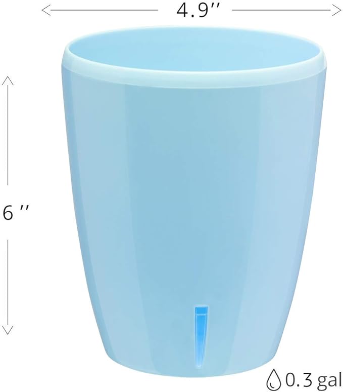 Santino 4.9 Inch ORCHIDEA Self Watering Pots for Orchids in Blue (Set of 3) - Decorative Wicking Planter with w/Great Aerification, Drainage and Water Level Indicator