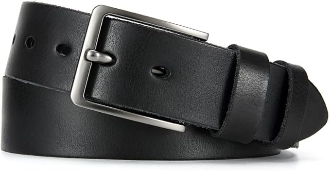 DOOPAI Men's Genuine Leather Casual Belt -Full Grain Leather Belt for Men- 1.5" Handmade Jeans Belt with Gift Box