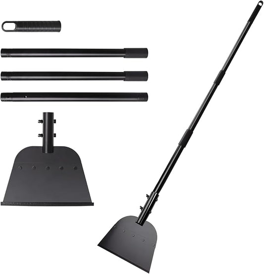 Flat Shovel, Multifunctional Weeding Snow Shovel Ice Scraper, 53.5inch Adjustable Long Handle, Heavy Duty Metal Floor Scrapers Tool for Weeding, Ice & Snow Removal, Driveway, Sidewalk, Garden, Outdoor