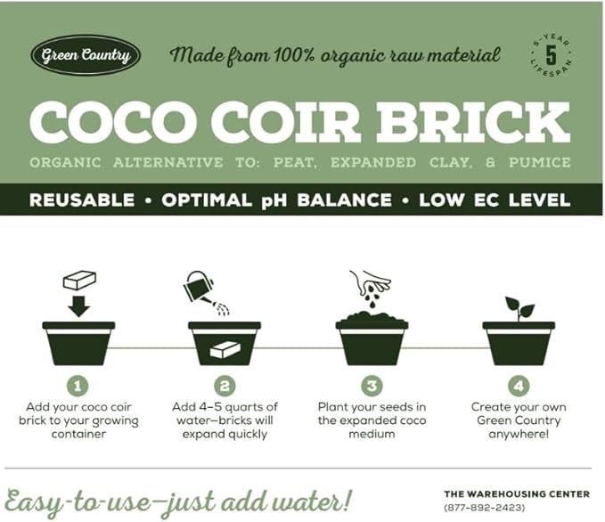 24 Pack Premium Coco Coir Brick for Plants- 100% Organic Compressed Raw Material Coconut Coir Bricks Starting Mix, Coco Coir Fiber Coconut Husk for Planting, Gardening, Potting