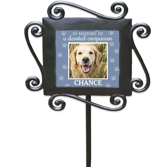 in Memory of A Devoted Companion Personalized Pet Memorial Garden Stake with Photo