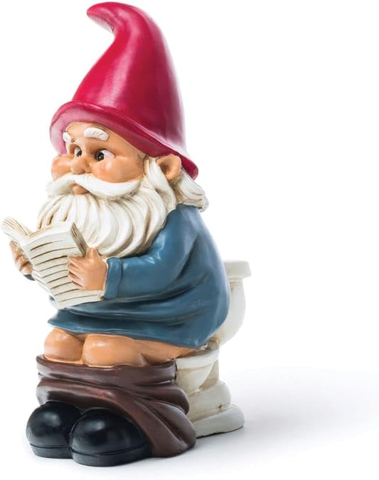 BigMouth Inc. Funny Garden Gnome on a Throne, Durable Ceramic Statue Decoration, Weather-Proof Outdoor Gnomes for Yard Lawn Garden Decor, Housewarming Gag Gift - 9.5" Tall
