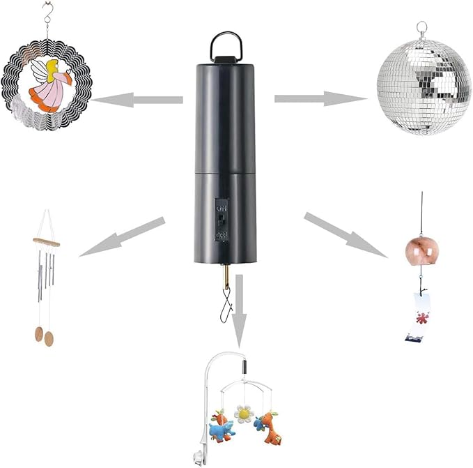 Wind Spinner Disco Ball Motor, Rotating Mobile Whirligigs Kinetic Outdoor with Battery, Mirror Ceiling Hanging for Yard Chime Wind Socks(3PCS)