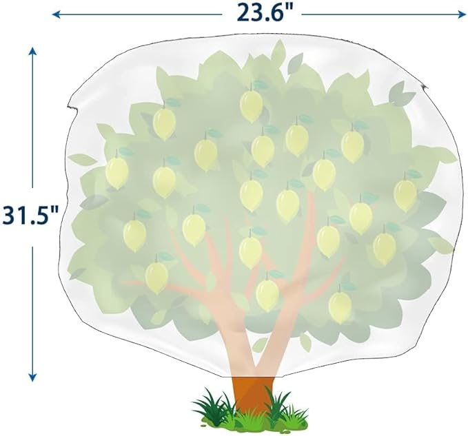 Homimp Plant Covers Freeze Protection, 4 Pack Frost Covers with Zipper Drawstring (23.6" x 31.5") Plant Protection Cover Bags for Outdoor Winter Frost Cold Weather Shrubs Trees Jacket Covers(Green)