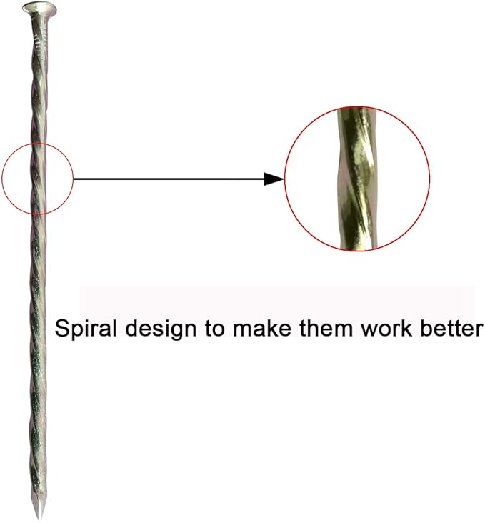 200 Pcs 6-Inch Landscape Stakes, Spiral Metal Galvanized Landscape Spikes, Garden Nails for Artificial Turf, Paver Edging, Weed Barrier, Carpentry and More