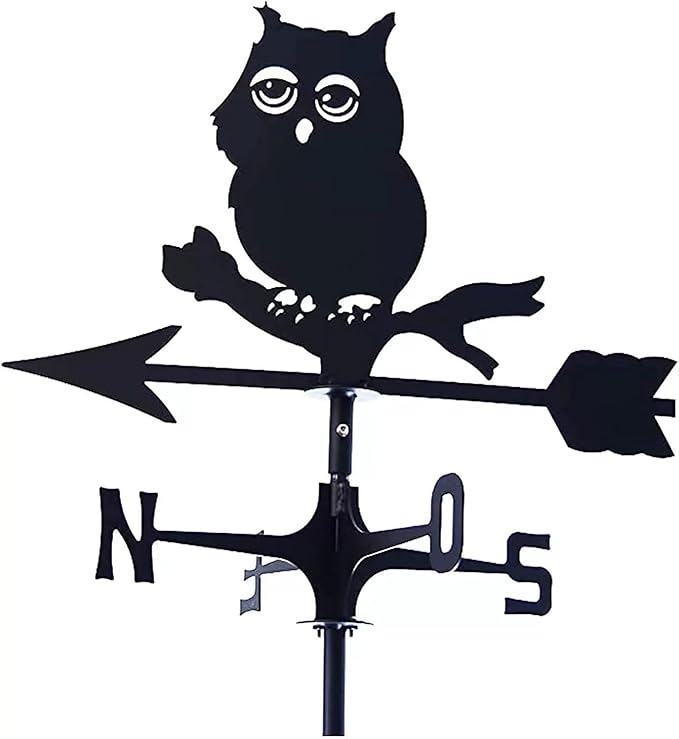 Cast Iron Wind Vane Weathercock Metal Weather Vane Wind Direction Indicator Wind Measuring Tool for Garden Decor Farmhouse Decorative Outdoor Garden Wind(Color:B)