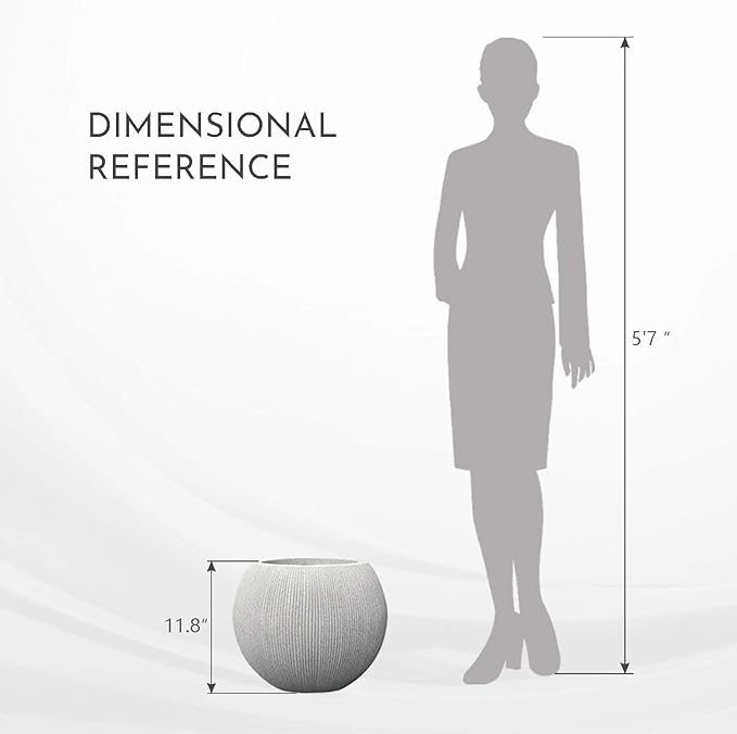 11.8 H x 14.5" Dia (8.9" Pot Opening) Plastic Beige Round Planters for Outdoor Plants, Resin Flower Pot for Indoor and Outdoor Plants, Plant Pot with Drainage Holes and Plug for Home Patio Garden