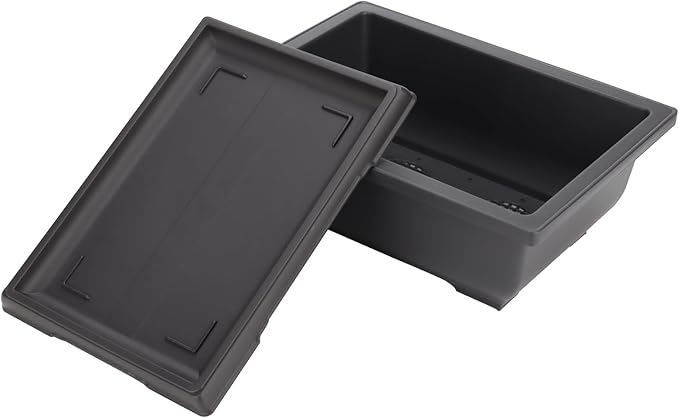 MANCHAP 3 Pack 11 Inch Large Plastic Bonsai Training Pots, Rectangular Bonsai Pot with Drainage Tray, Plant Flower Growing Bonsai Tree Planter for Garden, Yard, Home