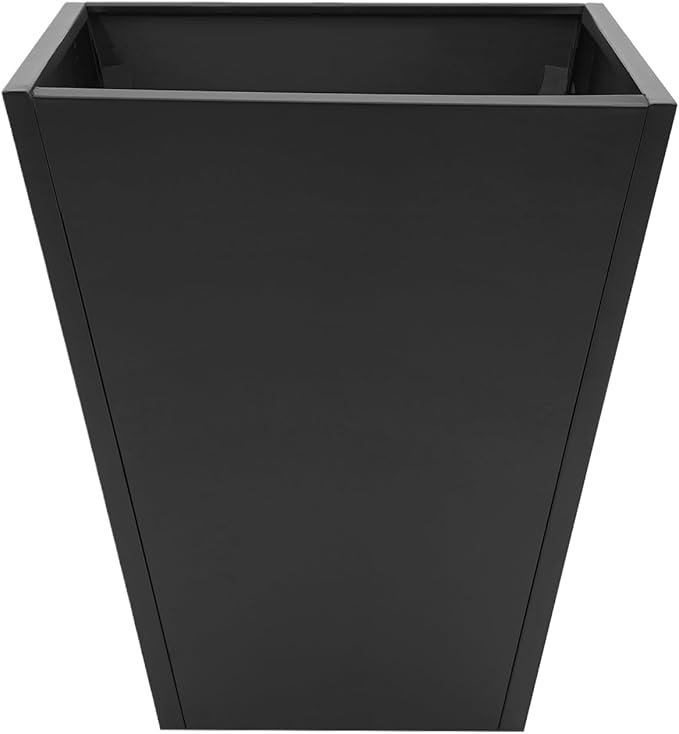 Undercat Tall Black Planter Box for Outdoor Plants, 20" x 20"x 22" Metal Cone-Shaped Flower Pot with Drainage Hole, Planter Box for Patio, Deck, Yard, Garden