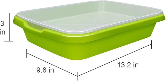 SUNPRO 2-Pack Seed Sprouter Tray BPA Free PP Soil-Free Big Capacity Healthy Wheatgrass Grower Sprouting Container Kit with Lid (2, Green)