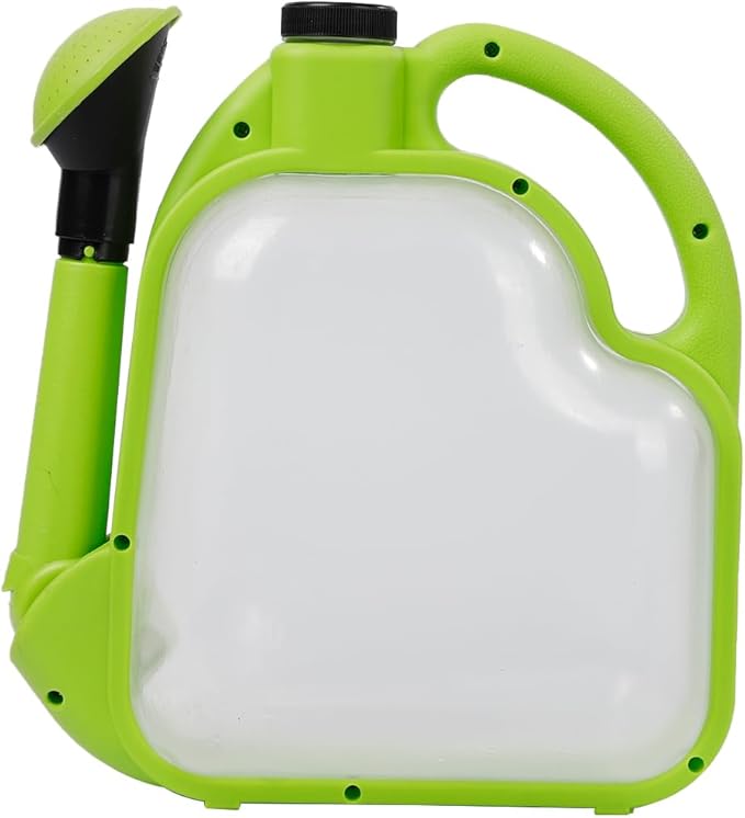 4L Foldable Clear Plastic Watering Can with Rotating Nozzle Long Spout Ideal for Indoor and Outdoor Gardening - Green