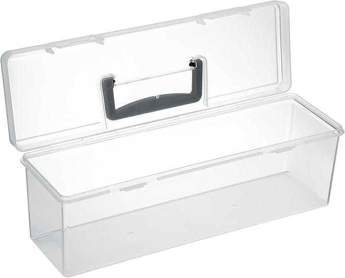 Kokone Plastic Clear Seed Storage Organizer Box with Handle, Portable Seed Bin with Lock, Transparent Seed Saving Box with Lid, Seed Container Seed Packet Storage Organizer