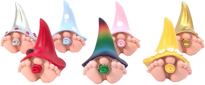 GlitZGlam Giant Baby Gnome for Your Enchanted Gnome and Fairy Garden (6 Inches Tall) (Rainbow)