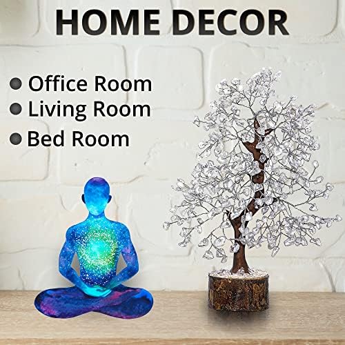 Clear Quartz Crystal Trees for Home Decor, Office Desk Decoration, Chakra Healing Crystals and Stone for Positive Energy, Money, Good Luck, Tree of Life Spiritual for Women and Mom