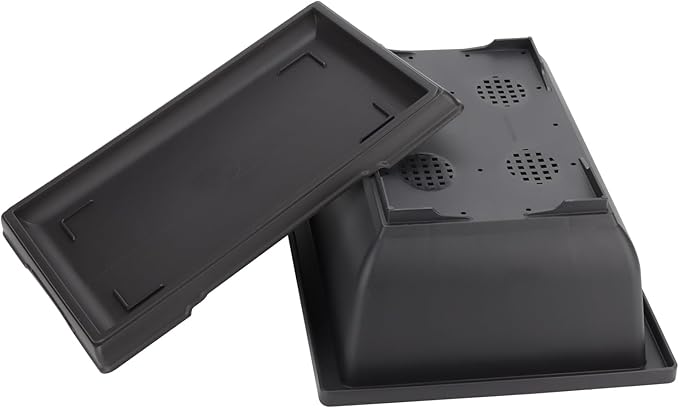 MANCHAP 3 Pack 11 Inch Large Plastic Bonsai Training Pots, Rectangular Bonsai Pot with Drainage Tray, Plant Flower Growing Bonsai Tree Planter for Garden, Yard, Home