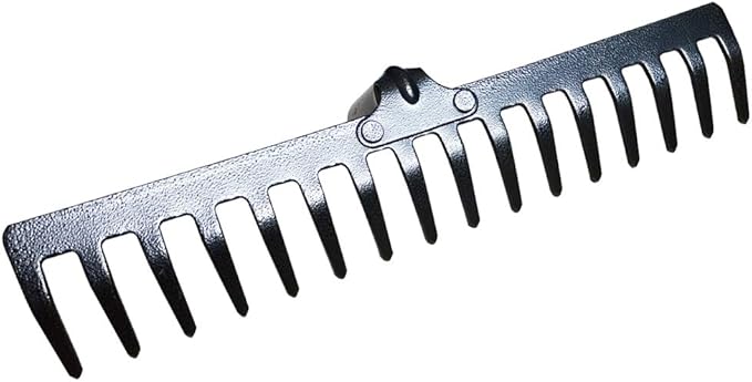 16-Tine Garden Heavy Duty Rake Replacement Metal Steel Rake Head Only Without Handle (Grey)