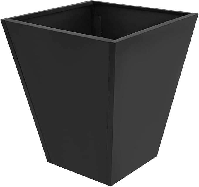 Undercat Tall Black Planter Box for Outdoor Plants, 20" x 20"x 22" Metal Cone-Shaped Flower Pot with Drainage Hole, Planter Box for Patio, Deck, Yard, Garden