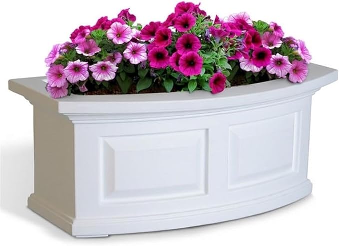 Pemberly Row 2ft Weatherproof Traditional Plastic Window Box in White