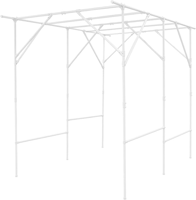 Grape Trellis | 79'' L x 59'' W x 79'' H Grape Vine Support Arch Arbor | Plant Climbing Pergola | Arbour Gazebo Trellis Rack Pergola | Plant Support Rack Trellises for Vegetable Fruit (White)