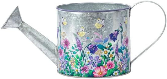Napco Imports Indoor Outdoor Plant Succulent Herb Flower Pot 5 Inch Metal Butterfly Garden Watering Can