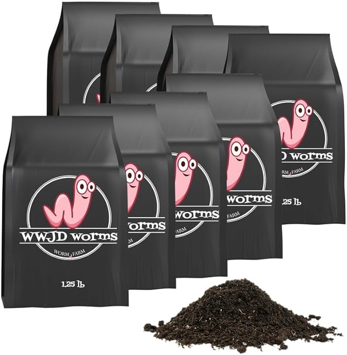 Organic Worm Castings For Plants 10 Lb - Vermicast from Red Worms for Composting - Soil Amendments & Gardening Soil for Outdoor Vegetables - Fine & Crumbly Worm Castings for Indoor Plants