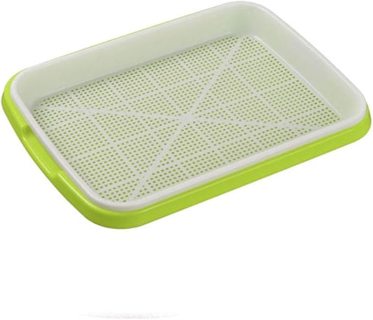 Plastic Growing Trays, Seed Tray with Germination Layer and Water Storage Layer, Double-Layer Design, for Seedlings, Indoor Gardening, Growing Microgreens, Wheatgrass(Green)