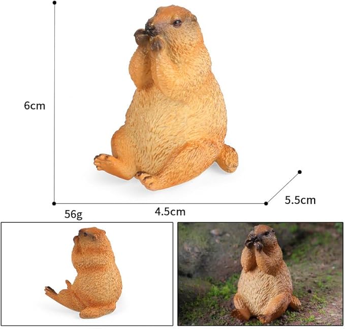 3PCS Groundhog Figurine Groundhog Sculpture Groundhog Model Animal Model Home Decoration Outdoor Garden Statue