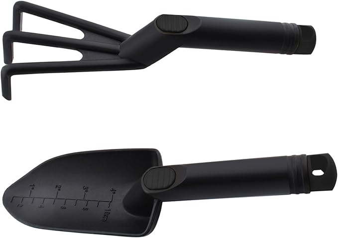 Metal Detector Accessories, Sand Scoop Sand Shovel & Trident Rake Digging Tools for Metal Detecting, Beach Shelling, Sand Sifter at The Beach & More for Kids and Adult (Black)