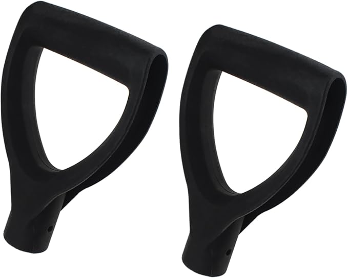 2PCS D Shaped Plastic Grip 32mm/1.26" Inner Diameter Replacement Shovel Handle Black Garden Accessories for Garden Shovel and Camp Shovel
