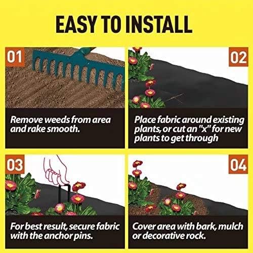 Agfabric Landscape Fabric 6.5x300ft Weed Barrier Fabric Heavy Duty, Weed Block Gardening Ground Cover Mat,Woven Geotextile Fabric for Commercial Driveway