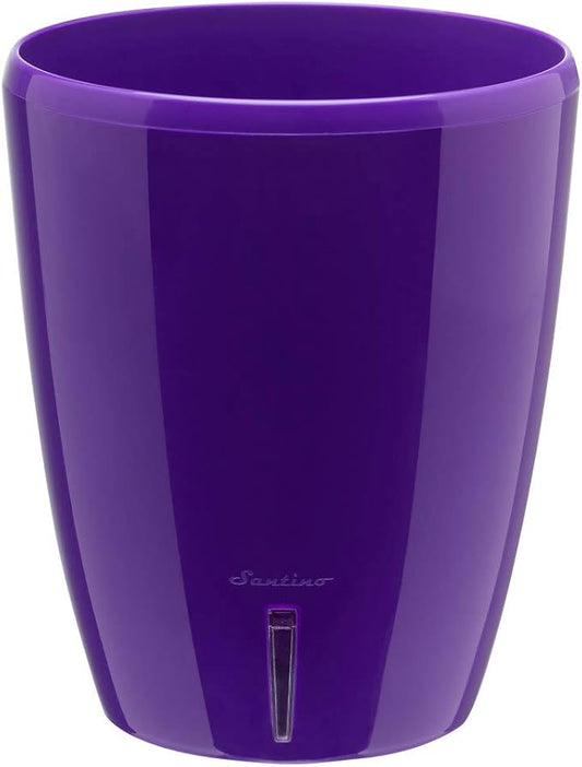 Santino 4.9 Inch ORCHIDEA Self Watering Pots for Orchids in Violet - Decorative Wicking Planter with w/Great Aerification, Drainage and Water Level Indicator