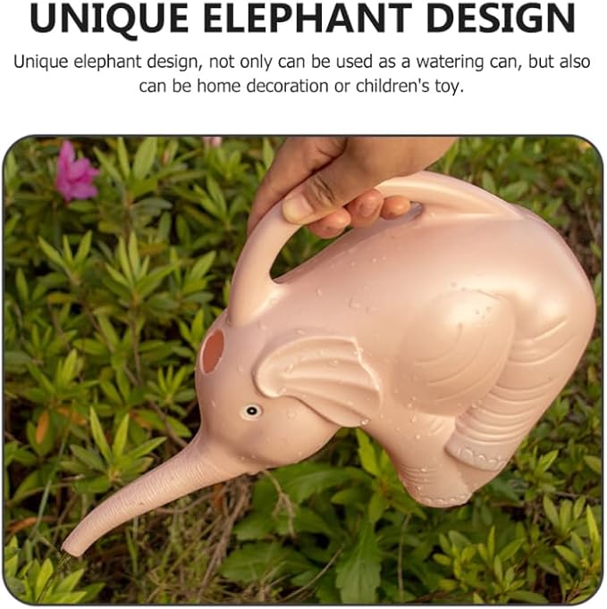 BESPORTBLE Elephant Watering Can – 2 Gallon Small Plastic Watering Can for Plants, Bonsai, Kids, and Indoor/Outdoor Gardening (Cute Elephant Design, Durable & Lightweight PP Material)