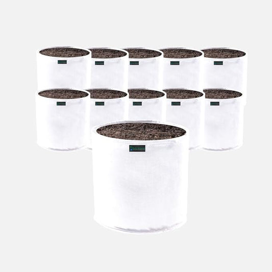 Commercial Grow Bag Pack of 10, Air Pruning Mesh Fabric Plant Containers (2 Gallon, White)