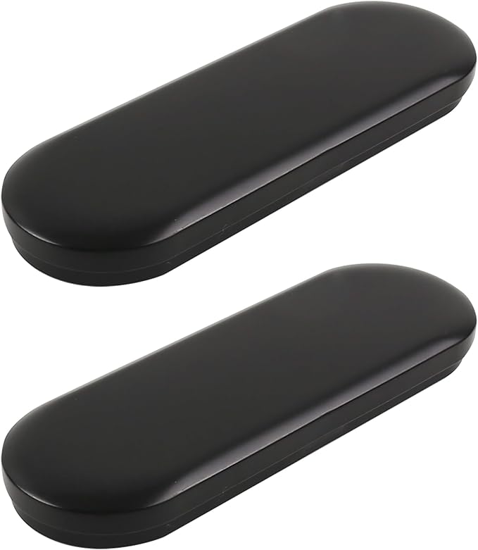 Vagocom 2pcs Metal Hinged Storage Boxes,6.89x2.36x0.71inch / 17.5x6x1.8cm Portable Empty Containers Case with Lid for Bandaid,Seed,Match,Crafts,Sewing,Home,Travel(Black)