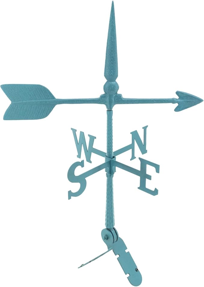 Montague Metal Products - 24″ Aluminum Spear Weathervane - 6 Colors Available - Outdoor Windvane - Roof Metal Decor - Mount Included (4 to Choose from) - Hand Cast Aluminum Weathervane