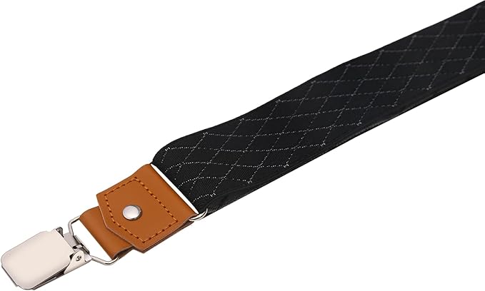 Suspenders for Men Y Back Adjustable Elastic with Strong Clips 47 Inches