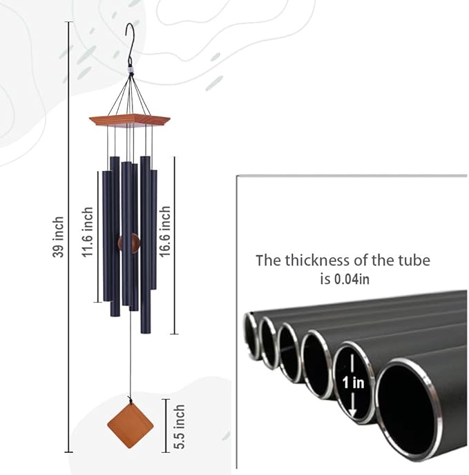 39" Deep Tone Large Wind Chimes for Outside Clearance, Memorial Sympathy Wind Chimes Outdoor for Porch Garden Yard Decor Patio,Sympathy Gifts for Loss of Loved One
