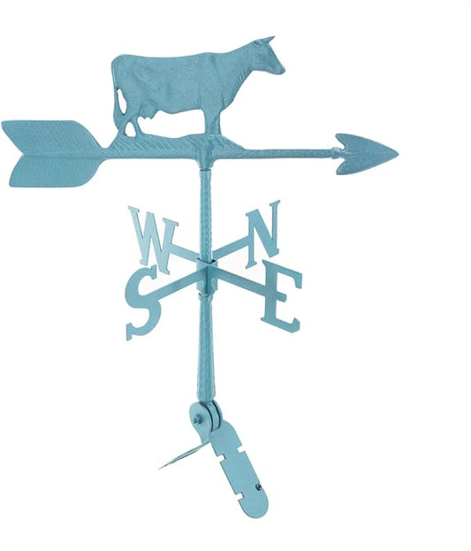 Montague Metal Products - Weathervane - Cast Aluminum Weathervane -Includes Roof Mount - 6 Colors Available (Cow, Verdigris)