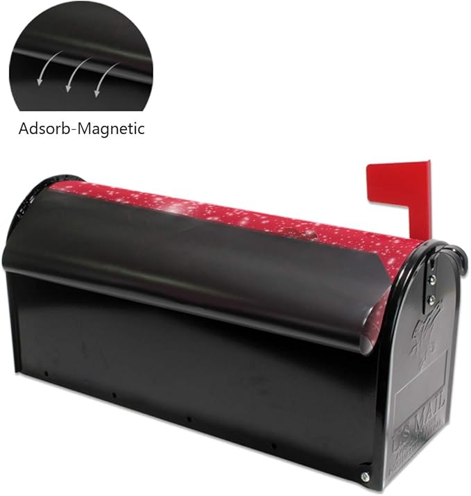 ALAZA Red Valentines Day Heart Magnetic Mailbox Cover MailWraps Garden Yard Home Decor for Outside Oversized-25.5" x20.8"