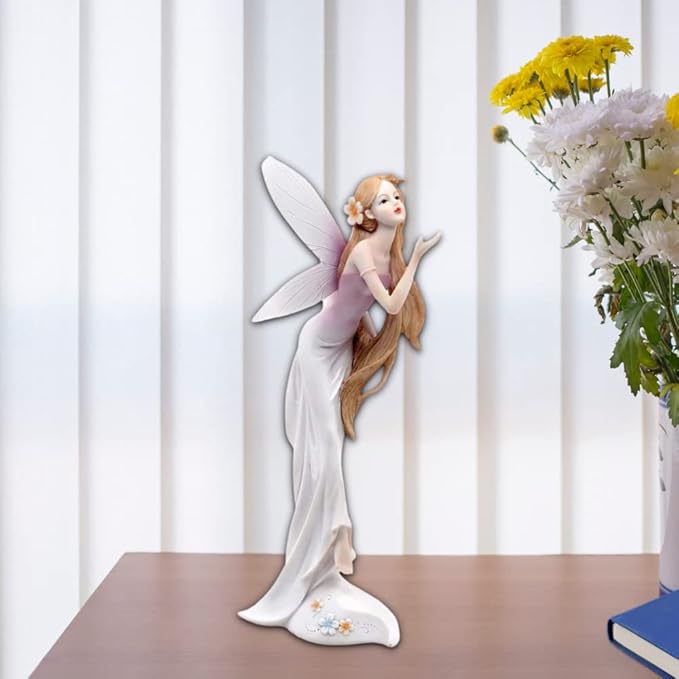 Comfy Hour Fairyland Collection 13" Spirit Forest Fairy Wearing A Flower Collectible Figurine, Pink, Polyresin