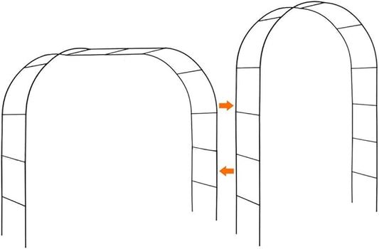 Mr.Ton Garden Arch Trellis for Climbing Plants Outdoor, Metal 7.8ft Arch Archway, Raised Garden Bed Arches, Wedding Arch, Green