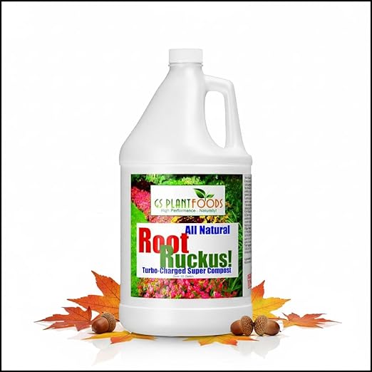 GS Plant Foods Root Ruckus Compost Fertilizer Organic Plant Food - Turbo Charged Compost for Plants - Humic Acid & Sea Kelp Nutritional Root Supplement for Lawns, Soil, Shrubs & Vegetables - 1 Gallon
