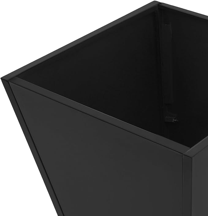 Undercat Tall Black Planter Box for Outdoor Plants, 20" x 20"x 22" Metal Cone-Shaped Flower Pot with Drainage Hole, Planter Box for Patio, Deck, Yard, Garden