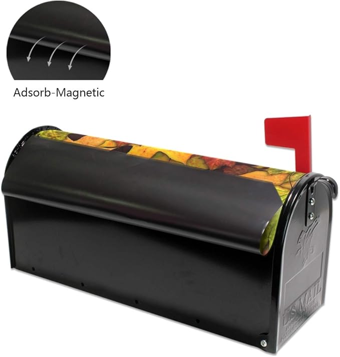ALAZA Thanksgiving Autumn Leaves Magnetic Mailbox Cover MailWraps Garden Yard Home Decor for Outside Oversized-25.5" x20.8"