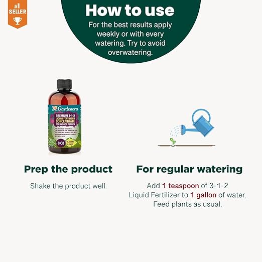 𝐏𝐑𝐎𝐅𝐄𝐒𝐒𝐈𝐎𝐍𝐀𝐋 3-1-2 All-Purpose Liquid Fertilizer Concentrate for All Indoor Plants & Flowers - Multi-Purpose Organic Blend for Indoor Growing [8 OZ]