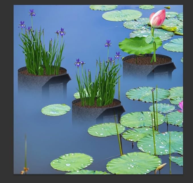 DECOHS 12 Pack Aquatic Plant Pots for Pond, Reusable Fabric Aquatic Plant Pots, Breathable Pond Plant Basket Grow Bags with Handles for Aquatic Plants, Bog Plant, Water Lily, Lotus, Flower (3 Gallon)