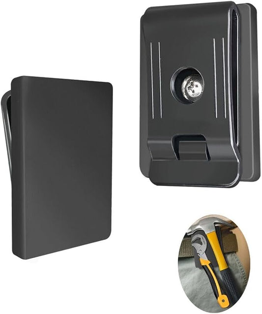 2PCS Magnetic Belt Clip Heavy Duty Magnetic Tool Holder Belt Clip Black Magnet Tool Holder Organizer for Hammers Nails Screwdrivers Wrenches Metal Accessories