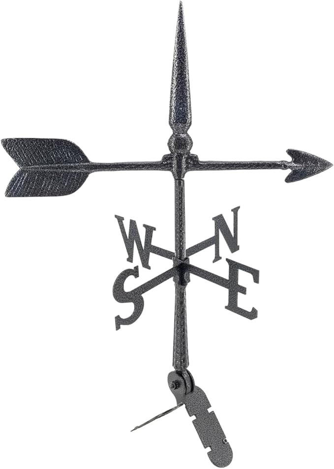 Montague Metal Products - 24″ Aluminum Spear Weathervane - 6 Colors Available - Outdoor Windvane - Roof Metal Decor - Mount Included (4 to Choose from) - Hand Cast Aluminum Weathervane