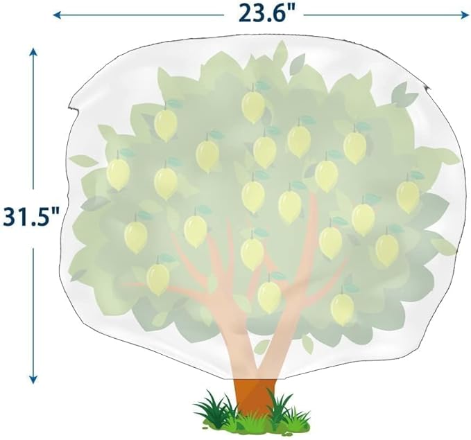 Homimp Plant Covers Freeze Protection, 4 Pack Frost Covers with Zipper Drawstring (23.6" x 31.5") Plant Protection Cover Bags for Outdoor Winter Frost Cold Weather Shrubs Trees Jacket Covers(Yellow)