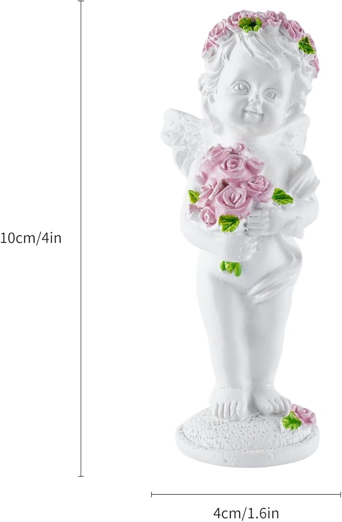 Resin Angel Statue Holding Flowers, Indoor Living Room Dining Table Decor, Outdoor Garden Ornament, Ideal Gift for Mom, Dad and Friends